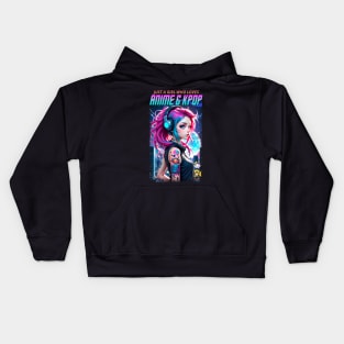 Just a girl who loves Anime & K-Pop 04 Kids Hoodie